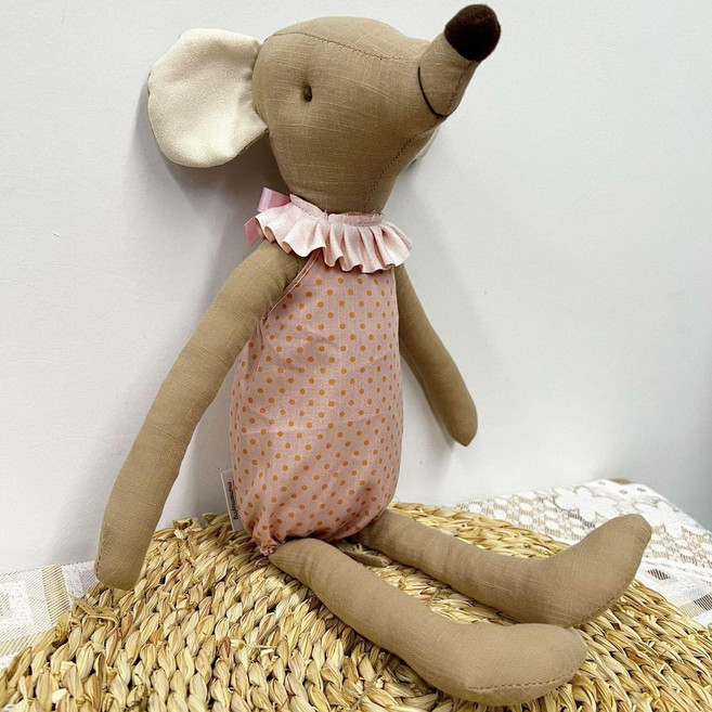 棉麻布小老鼠玩偶, 1個, 粉色大老鼠【38cm】,见详情页, 粉色, 38cm
