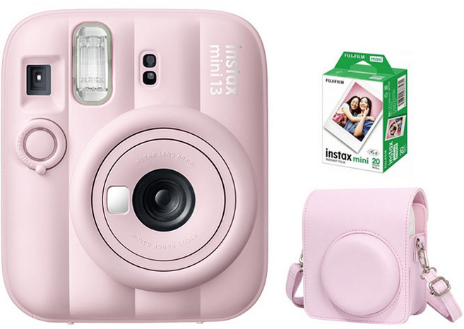 Fujifilm Instax Mini 13 馬上看拍立得相機 附20張底片+專用皮套, 1套, nstax mini 13 粉色