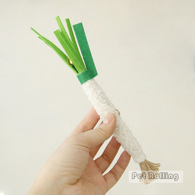 Pet Rolling 仿真小蔥貓咪玩具 貓咪木天蓼啃咬棒 紓壓磨牙棒, 1個, 木天蓼小蔥玩具一根