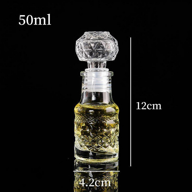 good 器透明分裝酒瓶個性空酒瓶玻璃酒瓶復古玻璃瓶, 1個, 50ml圓鑽款5只, 50ml 圓鑽款