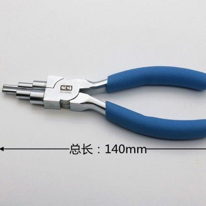 鬼工 六合一珠寶鉗 多功能圓嘴造型繞線工具, 1個, 六段鉗