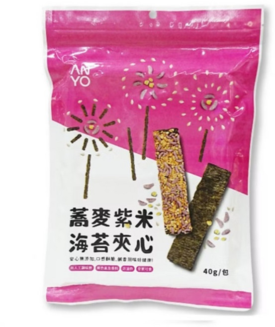 安永 蕎麥紫米海苔夾心, 40g, 1個