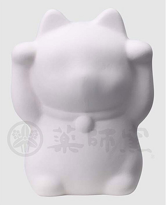 藥師窯 DIY手繪陶瓷 柴犬 招財貓 達摩 存錢筒 8-10cm 日本正版, 1個, 純白