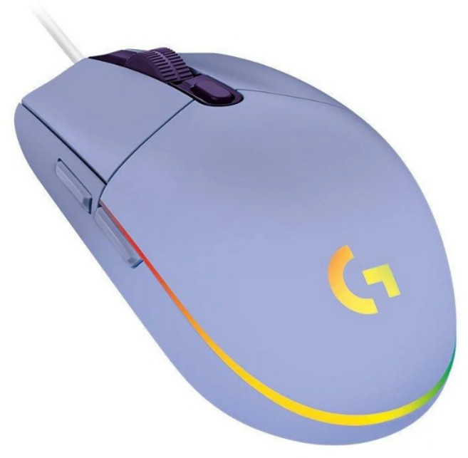 Logitech 羅技 LIGHTSYNC RGB 6鍵 炫彩 遊戲 有線滑鼠 高精度追蹤, 紫色, 紫色, G102
