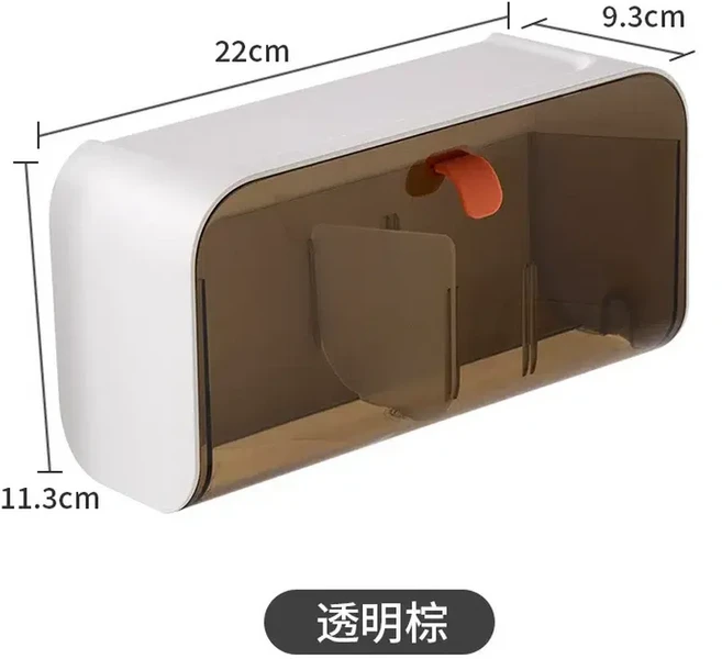 壁掛式衛生巾收納盒 透明白, 透茶棕, 1個