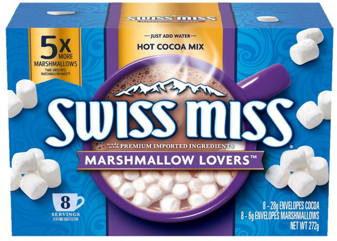 Swiss Miss 奶油餅乾風味熱可可粉 8份, 1個, 濃情棉花糖熱可可粉
