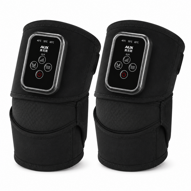 AUX 溫熱舒緩按摩護膝, 黑色, AUX 奧克斯/AUX-KNEE-DOUBLE