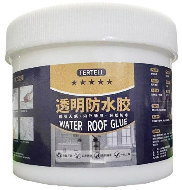 防水漆 屋頂防水膠 浴室防水膠 瓷磚外牆廁所 補漏膠, 1個, 透明防水膠200ml