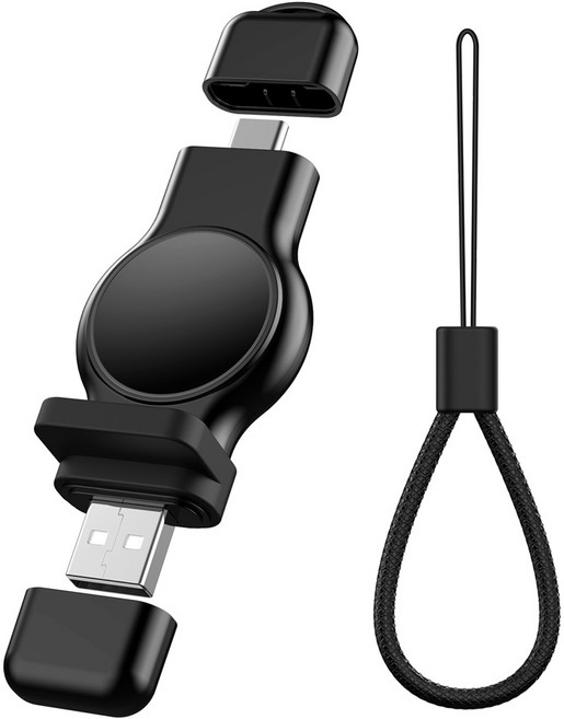 蘋果手錶 Apple Watch 無線充電器, 1個, A05黑色(不帶電池)(1-10代可用), 黑色