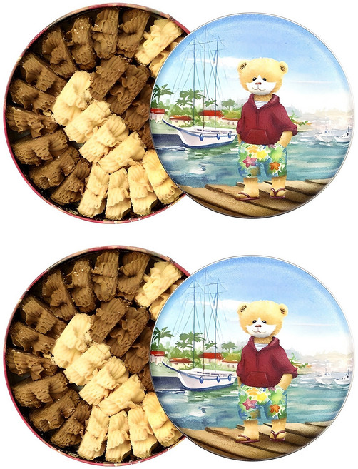Jenny Bakery 珍妮曲奇 聰明小熊經典兩種口味曲奇餅乾禮盒, 2盒, 320g