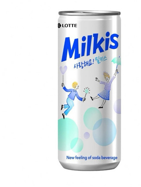LOTTE Milkis 優格風味碳酸飲 250ml 罐裝飲料, 1個