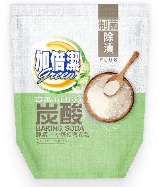 加倍潔酵素小蘇打洗衣乳1600g(制菌除漬補充包/綠), 1個, 1.6kg