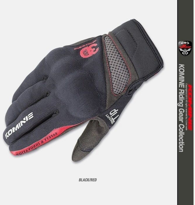KOMINE GK-163 3D Protect Mesh 機車騎士手套 觸屏防摔, 163紅色可觸屏,XL
