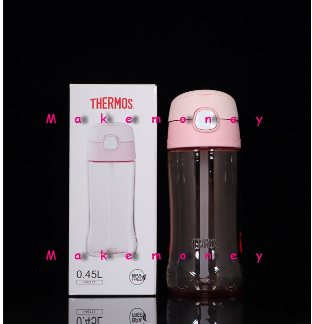 THERMOS 膳魔師 F4011T系列 兒童吸管瓶 450ml 兒童水壺, 粉色, 1個