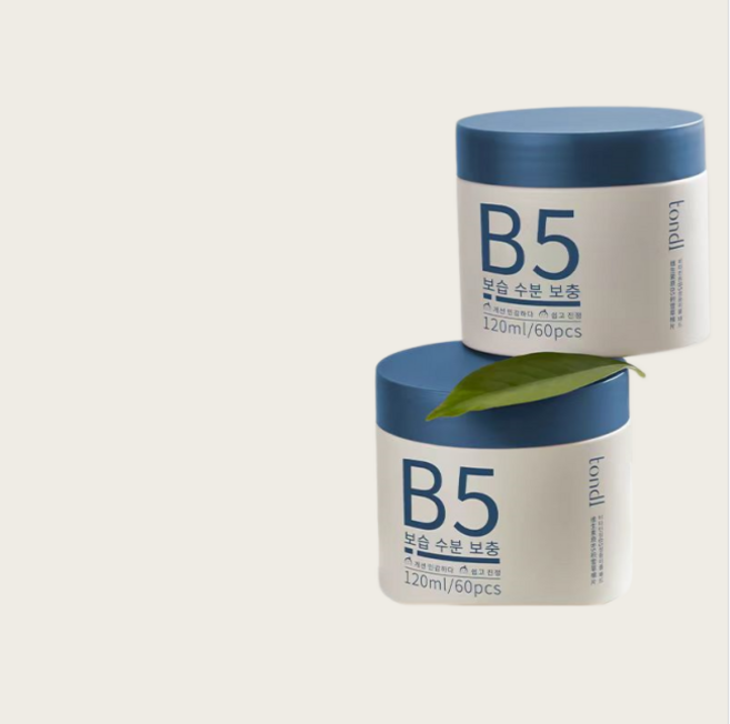 tondl 維生素B5積雪草濕敷棉片 舒緩降敏修護, 1個, 1盒60片【B5積雪草-修複棉片】,120ml【Tondi官方進口正品保真】, 60片