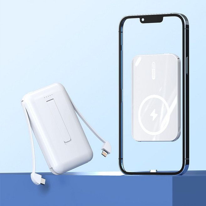 CBD1-POWER 25000mAh 升級磨砂質感 電量數字顯示 加強磁吸效果 全新支架設計 動能行動電源, 白色, 10000mAh
