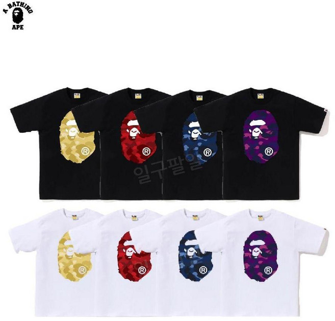 베이프 BAPE 정품 / 컬러 카모 빅 에이프 헤드 반팔티 COLOR CAMO BIG APE HEAD TEE