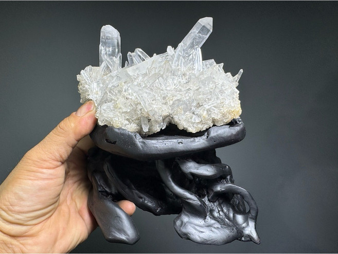 【通天寶】巴西天然【骨幹白水晶】白水晶簇 水晶之王 消磁淨化 能量強大 水晶擺件 白晶柱 S32, 白