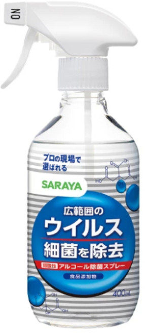 SARAYA 神隊友酒精噴霧 萬用潔淨 有效去除病毒細菌 居家辦公適用 400ml, 1個, 日本SARAYA除菌噴霧, 400L