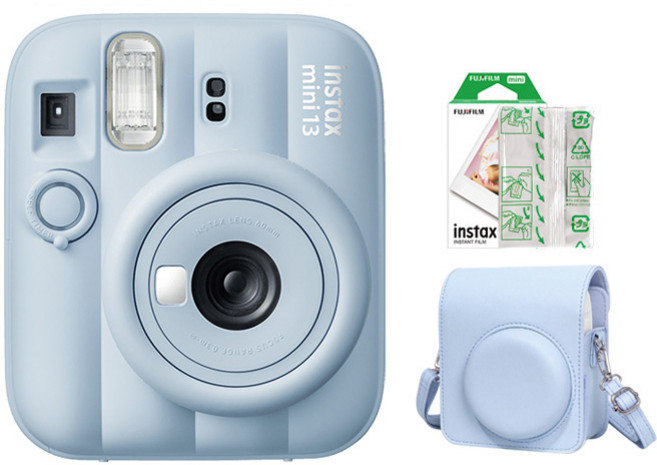 富士 FUJIFILM Instax Mini 13 馬上看拍立得相機 附10張底片+專用皮套, 1個, mini 13 藍色