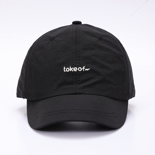 tokeof 速幹短簷鴨舌帽 刺繡字母遮陽帽 運動跑步棒球帽, SS091黑色短沿toke速幹帽, 1個