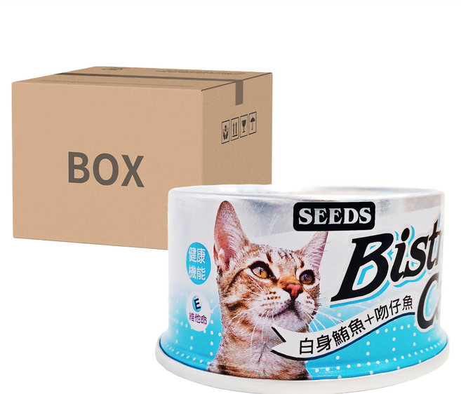惜時 Bistro cat 特級銀貓健康餐罐, 白身鮪魚 + 吻仔魚, 80g, 24罐