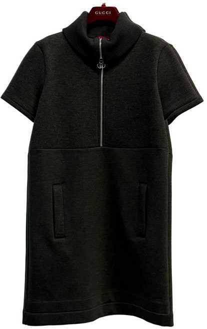 구찌 zip-up collared dress
