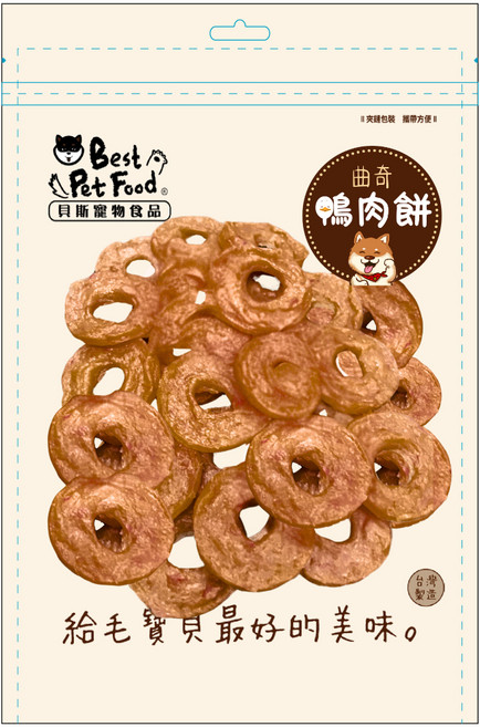 Best Pet Food 臻緻雞肉甜甜圈, 1個, 貝斯量販包-曲奇鴨肉餅300g
