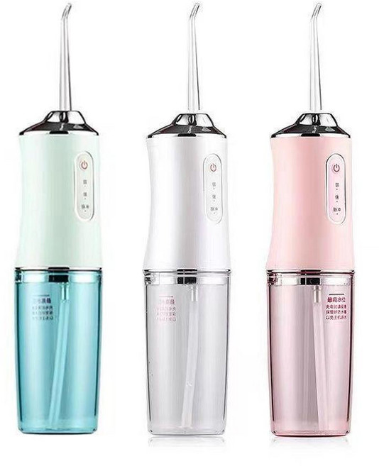 第三代手提式沖牙器 300ml大水箱 60000次/h高頻脈衝水流, 豪華版白 3模式 4噴嘴, 0059