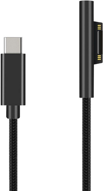 微軟 PD 充電線 轉接頭 TYPE-C USB-C Surface pro3 pro4 pro5 pro6 GO, 黑色, 1個, 100cm