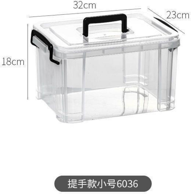65L 高透明直角收納箱, 1個, 手提小號不可加輪