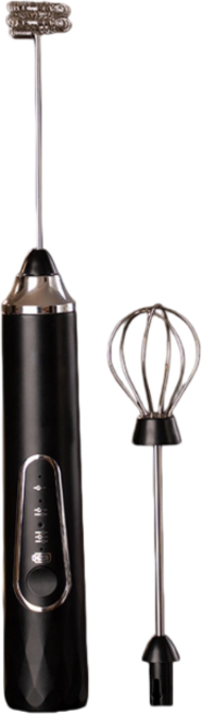 CEYYR 電動打奶泡器 咖啡手持雙頭攪拌打蛋器, 黑色, 1個