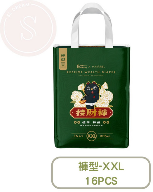 媽咪寶寶 PureBaby 波比 植萃抑菌接財褲 黏貼型 拉拉褲 S-XXL, 1個, 拉拉褲-XXL(16片入)