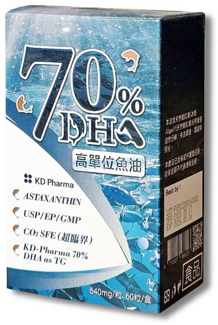 阿克索生醫 70%DHA高單位魚油 添加蝦紅素 CO2超臨界萃取, 6個, 60顆