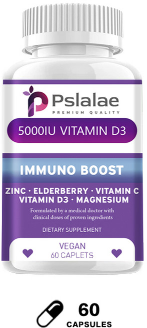 Pslalae IMMUNO BOOST 5000IU 維生素 D3 營養補充品, 60組
