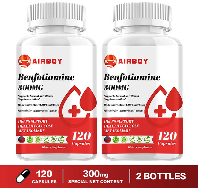AIRBOY 苯福酸硫胺素 300mg 膠囊 維持健康葡萄糖代謝, 240組