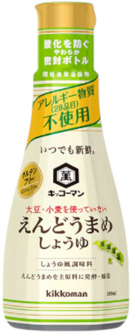 KIKKOMAN 龜甲萬 始終新鮮豌豆醬油, 1個, 200ml