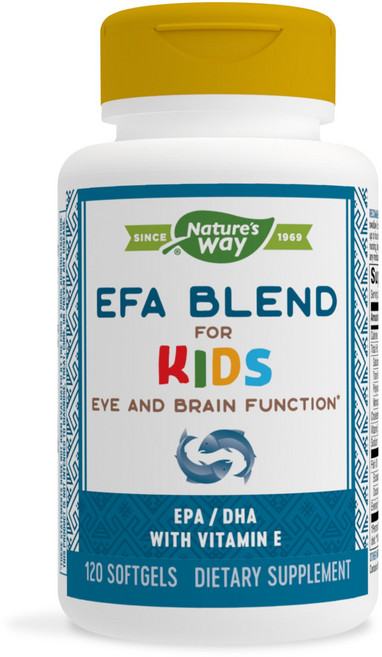 EFA Blend孩童魚油維他命E軟膠囊, 120顆, 1罐