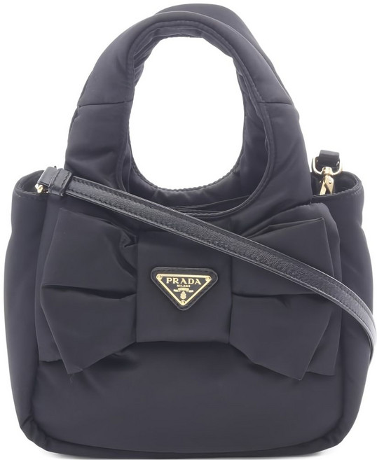 프라다 중고 2010's 패딩 보우 디테일 토트 백