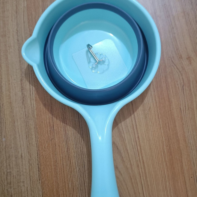 長柄可摺疊水瓢 廚房家用沐浴水舀, 藍色, 1個