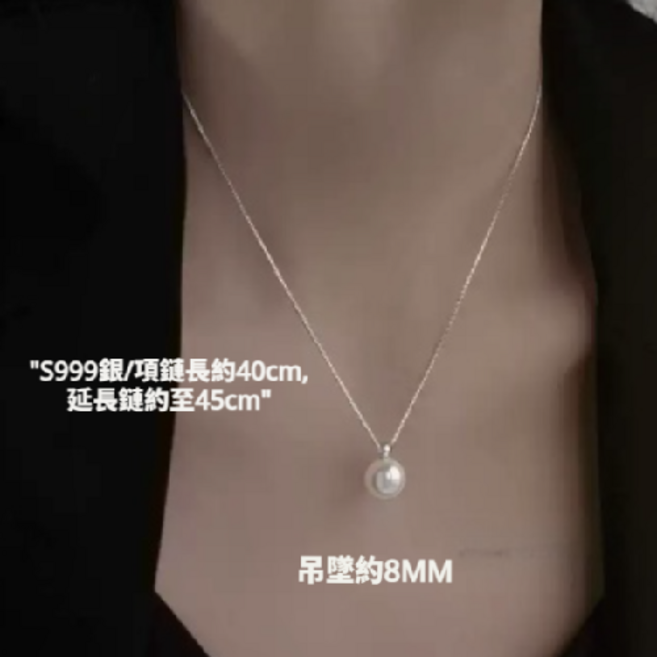 999純銀珍珠頸鏈輕奢項鍊秋冬小眾女鎖骨鏈2025新款爆款生日禮物