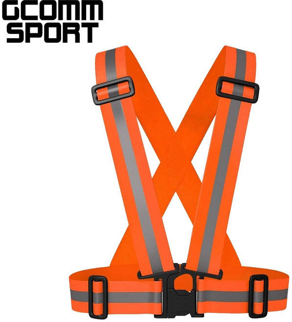 GCOMM SPORT 多用途運動高反光高可見度安全背心 反光橙, 1個