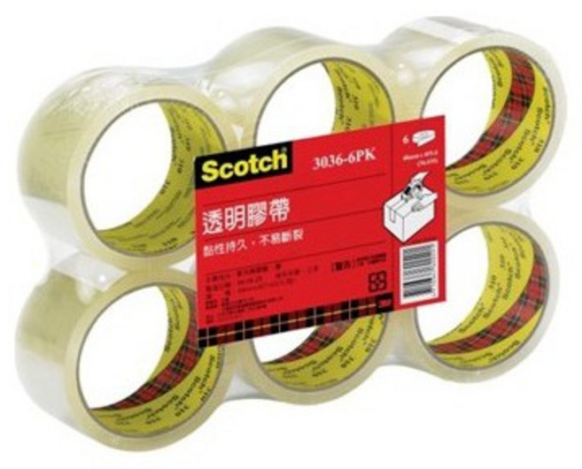 3M OPP封箱膠帶 透明膠帶 (48mm 40yd) 短碼, 1個