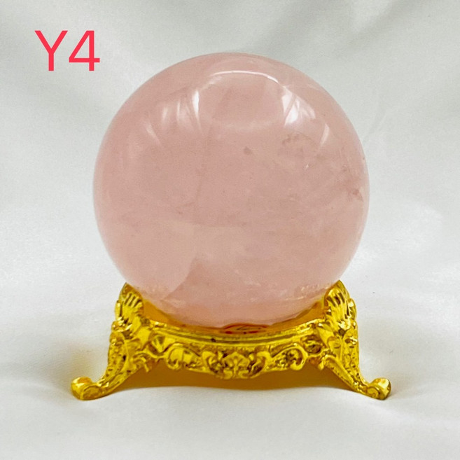 念念不忘 高品質水晶圓球 實拍玉石風水擺飾 生日禮物 Y4粉水晶5.2cm