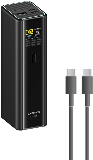 CUKTECH Ultra行動電源 PB200U 20000mAh 210W 大功率快充 多口輸出 數位顯示, 黑色, 15