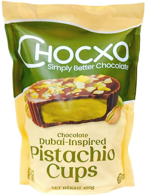 CHOCXO 杜拜靈感開心果巧克力杯 簡單更優質巧克力, 420g, 1個