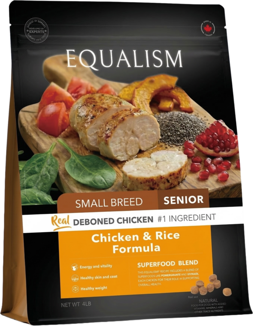 EQUALISM尊爵 熟齡犬配方 小型犬 雞肉米配方 狗飼料 狗糧 老犬飼料, 4LB, 1個, DEBONED CHICKEN #1 INGREDIENT