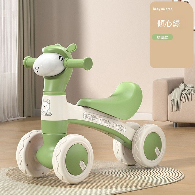 BABY NO PROB 兒童四輪滑步車, 1個, T格林綠+特惠標配款式