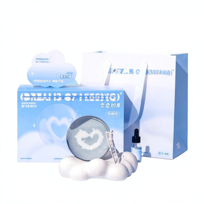 GUkinN 念念的夢 香氛水晶燈, 心動水晶球香薰燈瓦楞紙盒送精油 淡雅藍風鈴, 1個