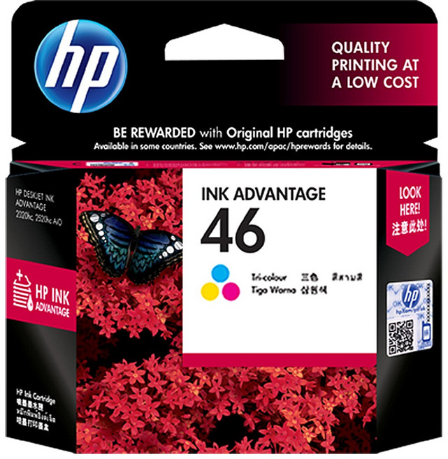 HP 惠普46 原廠墨水匣 CZ637AA (適用於DeskJet系列印表機), 彩, 1個